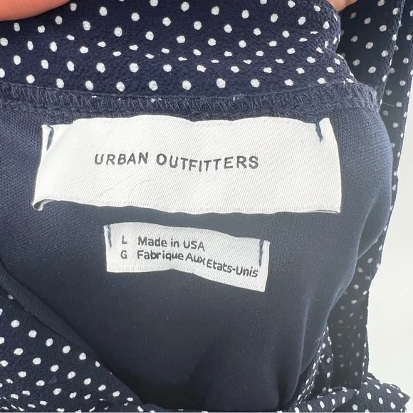 Urban Outfitters blue white polka dot wrap dress size L - Picture 4 of 9